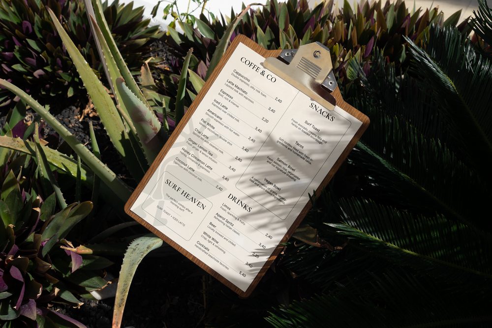 Encontro Surf Cafe menu design