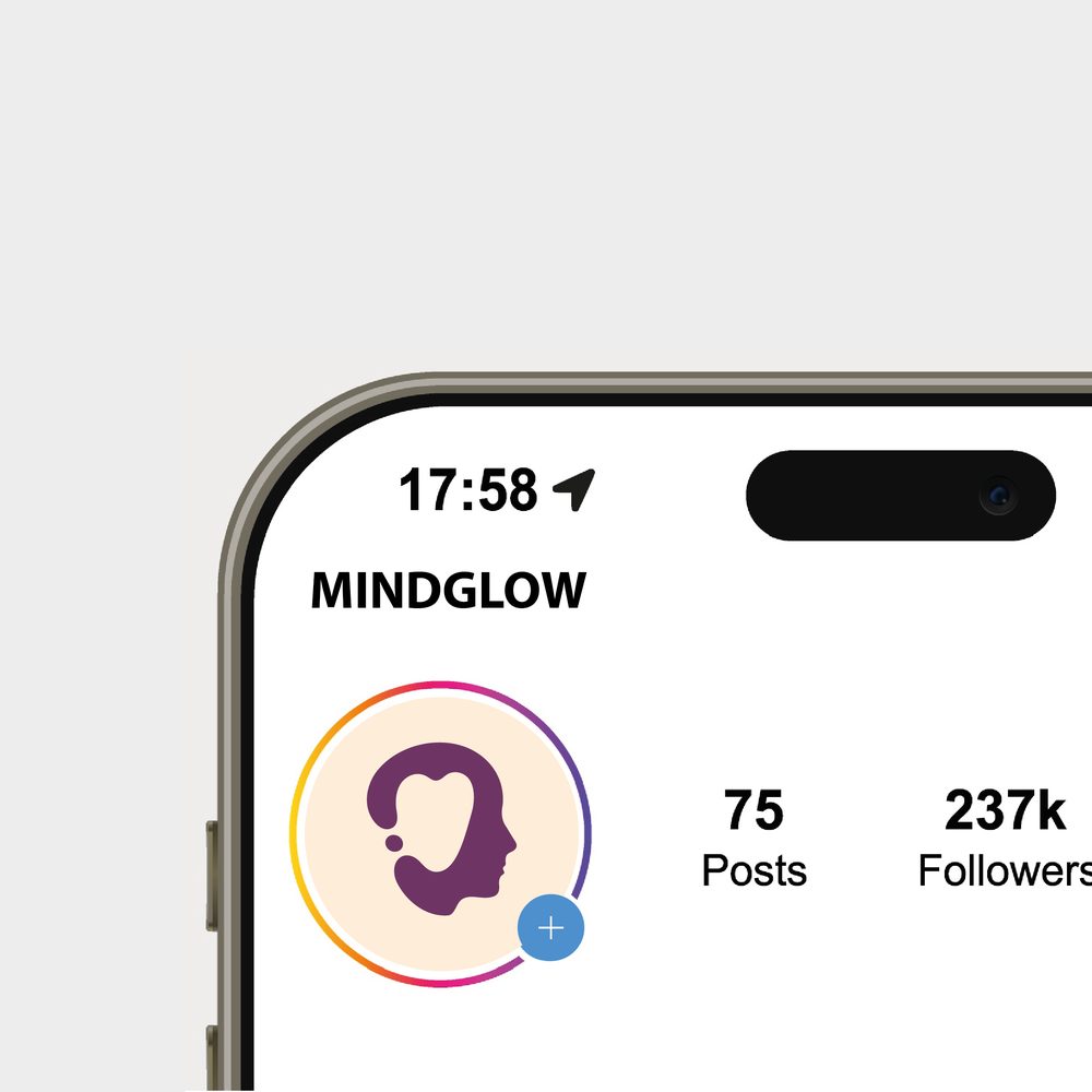 MindGlow Instagram mockup